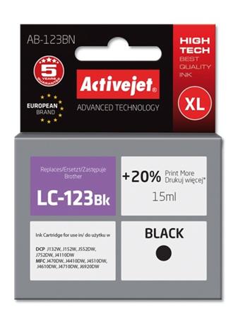 ActiveJet inkoust Brother LC-123 / LC-125 Black, 15 ml, AB-123BN