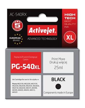 ActiveJet inkoust Canon PG-540XL Black, 25 ml, Prem. AC-540RX