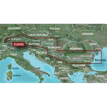 BlueChart G2 Vision - EU509S / Plavebná mapa mapa Dunaja