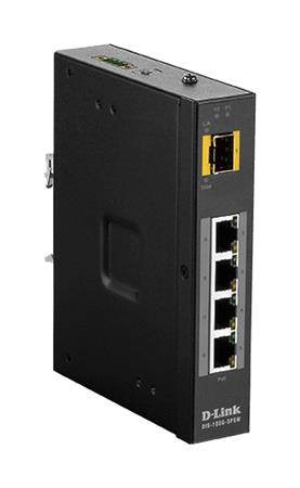 D-Link DIS-100G-5PSW 5 Port Unmanaged Switch with 4 x 10/100/1000BaseT(X) ports (4 PoE) & 1 x 100/1000BaseSFP ports