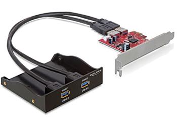 Delock 3.5" přední panel s 2x USB 3.0 porty + PCI Express adaptér