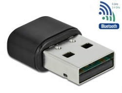 Delock Adaptér USB Bluetooth 4.2 a dvoupásmové WLAN ac/a/b/g/n 433 Mbps
