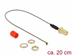 Delock Anténní kabel RP-SMA samice feritové jádro > MHF / U.FL-LP-068 kompatibilní samec 1.13 20 cm délka závitu 10 mm