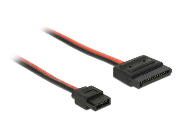 Delock Cable Power SATA 15 pin receptacle > Power Slim SATA 6 pin receptacle (5 V) 24 cm