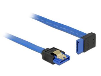 Delock Cable SATA 6 Gb/s receptacle straight > SATA receptacle upwards angled 50 cm blue with gold clips