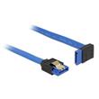 Delock Cable SATA 6 Gb/s receptacle straight > SATA receptacle upwards angled 50 cm blue with gold clips