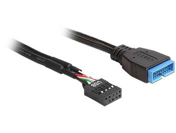 Delock Cable USB 2.0 pin header female > USB 3.0 pin header male 60 cm