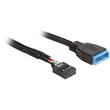 Delock Cable USB 2.0 pin header female > USB 3.0 pin header male 60 cm
