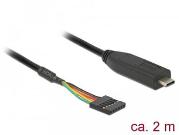 Delock Converter USB Type-C™ 2.0 male to TTL 5 V 6 pin pin header female 2.0 m