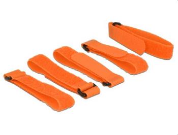 Delock Hook-and-loop fasteners L 300 mm x W 20 mm 5 pieces with loop orange