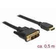 Delock Kabel DVI 18+1 samec > HDMI-A samec 0,5 m černý