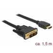 Delock Kabel DVI 18+1 samec > HDMI-A samec 1,5 m černý