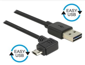 Delock kabel EASY-USB 2.0-A samec > EASY-Micro USB 2.0 samec pravoúhlý levý/pravýt 2 m