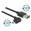 Delock kabel EASY-USB 2.0-A samec > EASY-Micro USB 2.0 samec pravoúhlý levý/pravýt 3 m