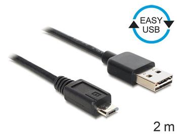 Delock kabel EASY-USB 2.0-A samec > USB 2.0 micro-B samec 2 m