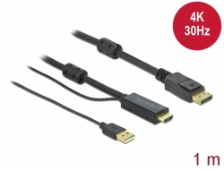 Delock Kabel HDMI na DisplayPort 4K 30 Hz 1 m