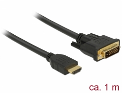 Delock Kabel HDMI na DVI 24+1 obousměrný 1 m
