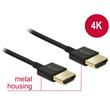 Delock Kabel High Speed HDMI s Ethernetem - HDMI-A samec > HDMI-A samec 3D 4K 1,5 m Slim Premium