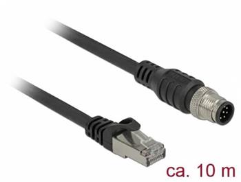 Delock Kabel s konektorem RJ45 na konektor M12 8 pin A-kódování Cat.5e SFTP 10 m