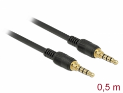 Delock Kabel Stereo Jack 3,5 mm 4 pin samec > samec 0,5 m černý