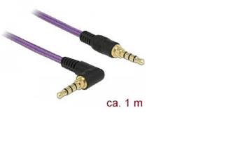 Delock Kabel Stereo Jack 3,5 mm 4 pin samec > samec pravoúhlý 1 m fialový