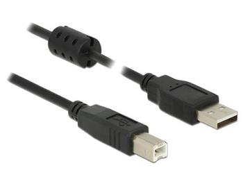 Delock Kabel USB 2.0 Typ-A samec > USB 2.0 Typ-B samec 5,0 m černý