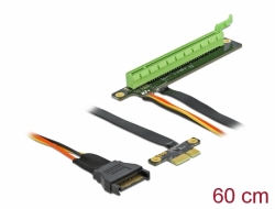 Delock Karta PCI Express Riser x1 na x16, s ohebným kabelem délky 80 cm