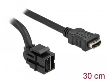 Delock Keystone modul HDMI samice 250° > HDMI samice s kabelem černá