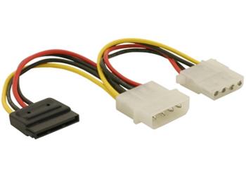 Delock Power Adapter Molex 4-pin samec na SATA 15-pin + Molex 4 pin samice