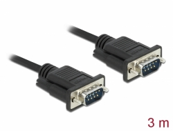 Delock Sériový kabel rozhraní RS-232 Sub-D9, ze zástrčkového na zástrčkový, délky 3 m