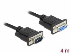 Delock Sériový kabel rozhraní RS-232 Sub-D9, ze zástrčkového na zásuvkový, délky 4 m