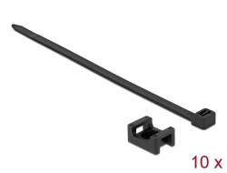 Delock Šroubová montážní svěrka, 23 x 16 mm, s kabelovou upínkou, D 150 x Š 7,2 mm, černá