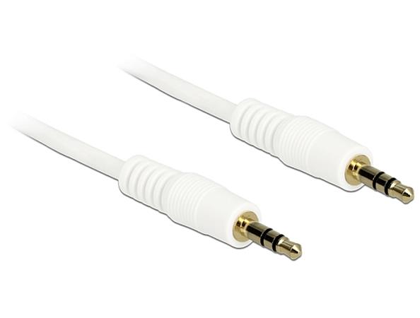 Delock Stereo Jack Cable 3.5 mm 3 pin male > male 0.5 m white