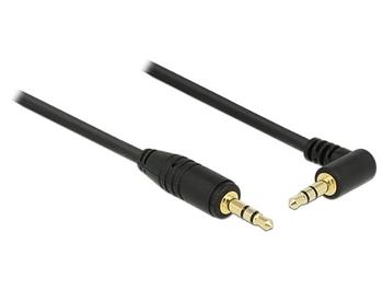 Delock Stereo Jack Cable 3.5 mm 3 pin male > male angled 1 m black