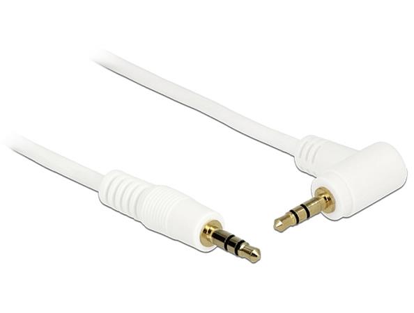 Delock Stereo Jack Cable 3.5 mm 3 pin male > male angled 2 m white