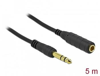 Delock Stereo Jack prodlužovací kabel 6,35 mm 3 pin samec na samici 5 m černý