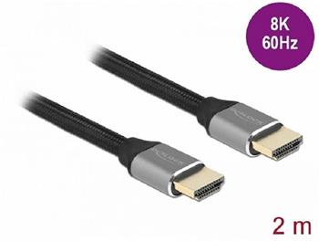 Delock Ultra vysokorychlostní HDMI kabel, 48 Gbps, 8K 60 Hz, šedá 2 m certifikovaný