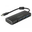 Delock USB 3.1 Gen 1 Adaptér USB Type-C™ na 3 x USB 3.0 Typ-A Hub + 1 x VGA (DP Alt Mód)