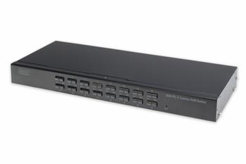 DIGITUS 16-portový přepínač Combo-KVM, 1 uživatel, 16 PC, slot pro funkční modul IP