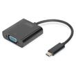 DIGITUS Adaptér USB typu C na VGA, délka kabelu Full HD 1080p: 19,5 cm, černá