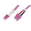 DIGITUS Fiber Optic Patch Cord, LC to SC, Multimode OM4 - 50/125 µ, Duplex, color RAL4003 Length 1m