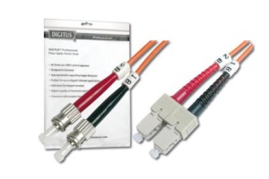 DIGITUS Fiber Optic Patch Cord, ST to SC, Multimode 50/125 µ, Duplex Length 1m