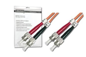 DIGITUS Fiber Optic Patch Cord, ST to ST, Multimode OM2, 50/125 µ, Duplex Length 1m
