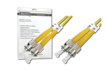 DIGITUS Fiber Optic Patch Cord, ST to ST, Singlemode, OS1, 09/125 µ, Duplex Length 5m