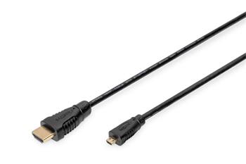 Digitus HDMI High Speed s Ethernetem připojovací kabel HDMI/D na HDMI/A ( standard na micro) , 1m
