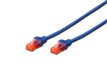 Digitus Patch Cable, CAT 6 UTP, AWG 26, měď, modrý 0,5m