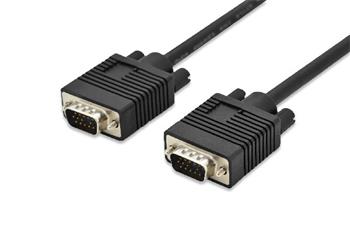 Digitus Připojovací kabel monitoru VGA, HD15 M / M, 1,8 m, 3Coax / 7C, 2xferit, bl