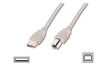 Digitus Připojovací kabel USB 2.0, typ A - B M / M, 3,0 m, šedý