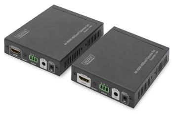 DIGITUS Sada 4K HDMI Extender, HDBaseT, UHD 4K * 2K @ 60 Hz, 70 m, síťový kabel (kat. 6, 6a, 7)