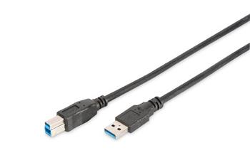 Digitus USB 3.0 connection cable, type A - B M/M, 1.8m, USB 3.0 conform, UL, bl